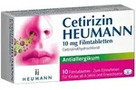 Cetirizin HEUMANN 10mg 10 St Filmtabletten