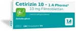 PZN-DE 03823707, 1A Pharma Cetirizin 10 -1 A Pharma 100 St Filmtabletten, Grundpreis: