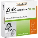 Zink-ratiopharm 25mg 20 St Brausetabletten