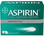 ASPIRIN 500MG 40 St &Uuml;berzogene Tabletten