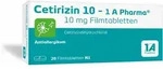 Cetirizin 10 -1 A Pharma 20 St Filmtabletten