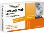 Paracetamol-ratiopharm 250mg Z&auml;pfchen 10 St Kleinkinder-Suppositorien