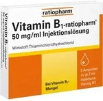 Vitamin B1-ratiopharm 50 mg/ml Injektionsl&ouml;sung Ampullen 5X2 ml Ampullen