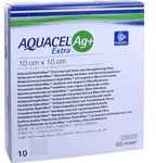 AQUACEL Ag+ Extra 10x10 cm Kompressen 10 St Kompressen