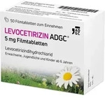 LEVOCETIRIZIN ADGC 5 mg 50 St Filmtabletten
