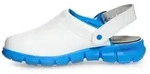 Abeba (7312) Clog Berufsschuhe Dynamic OB mit Aufdruck wei&szlig;/blau 48