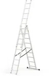 Drabest Aluminium-Haushaltsleiter 3-teilig, 150 kg 9 Stufen
