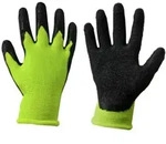 Kinder Arbeitshandschuhe mit Latexbeschichtung neongelb/schwarz 5