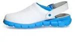 Abeba (37312) Clog ESD-Berufsschuhe Dynamic OB mit Aufdruck wei&szlig;/blau 46
