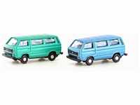 Minis N LC4347 - VW T3 2er Set Bus grün+blau (Metallic Serie) Modellbahn
