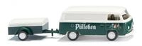 Wiking H0 (1:87) 030005 - VW T2 Kastenwagen mit Anh&auml;nger "P&uuml;lleken "...