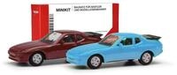 Herpa H0 (1:87) 012768-004 - Herpa MiniKit: Porsche 944, blau/rot Modellbahn