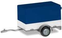 Herpa H0 (1:87) 051576-006 - PKW Planenanh&auml;nger 1-achs, blau/wei&szlig; Modellbahn