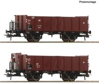 Roco H0 (1:87) 6600267 - 2-tlg. Set: Offene G&uuml;terwagen, DB Modellbahn