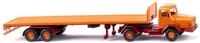 Wiking H0 (1:87) 055409 - Flachpritschensattelzug (Faun) - gelborange Modellbahn