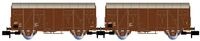 Arnold N HN6719 - DR, 2-tlg. Set Gs-Wagen, braune Farbgebung, einer mit roter