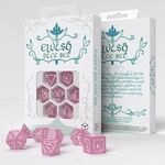 Q-Workshop QWSSELV11 - Elvish Shimmering pink & White Dice Set Tabletop