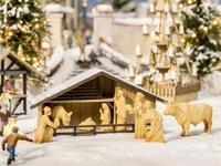 Noch H0 (1:87) 14394 - Weihnachtsmarkt-Krippe mit Figuren in Holzoptik...