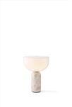 NEW WORKS LED-Akku-Tischleuchte Kizu, beige, Marmor, dimmbar