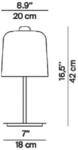 Luceplan Zile Tischlampe schwarz matt, H&ouml;he 42 cm