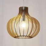 Lindby Pendelleuchte Sina, &Oslash; 35 cm, Holz, E27