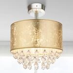 Deckenlampe Amy mit Acrylkristallen, blattgold