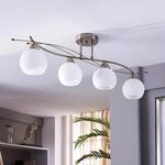Lindby Deckenlampe Leanda, 80 cm, vierflammig, Metall, Glas