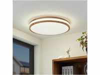 Lindby LED-Deckenlampe Emiva, Lichtquelle mittig, CCT, Holz 9924014