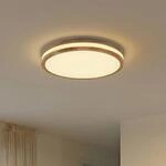 Lindby LED-Deckenlampe Emiva, 50 cm, Holz hell, CCT