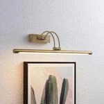 Lucande LED-Bilderleuchte Dimitrij, gebogen, messing, Metall