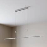 Lucande LED-Pendellampe Arnik, 180 cm, nickelfarben, dimmbar