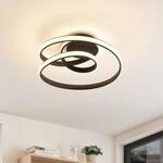 Lucande LED-Deckenleuchte Sakina, schwarz, Metall, &Oslash; 48cm