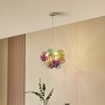 Lucande H&auml;ngeleuchte Diborah, &Oslash; 40 cm, bunt, Glas, G9