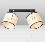 Deckenstrahler Wiley, zweiflammig mit Rattan
