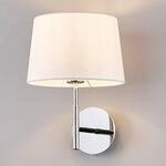 Wandlampe Dorothea mit wei&szlig;em Stoffschirm