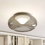 Lucande LED-Deckenlampe Mijo, &Oslash; 43 cm, rauchgrau, Glas