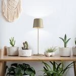 LED-Akku-Tischlampe Kaami, dimmbar gold matt