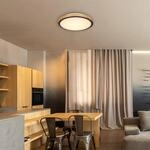LED-Deckenleuchte Bruno mit Holzrahmen CCT &Oslash; 44 cm