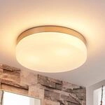 Lindby Bad-Deckenlampe Amilia, &Oslash; 30 cm, E27, nickel, Glas