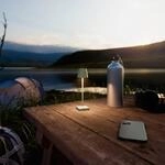LED-Akkutischlampe Nuindie pocket, salbeigr&uuml;n, IP54, dimmbar