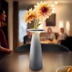 LED-Akku-Tischlampe Nuflair, grau, IP54, dimmbar, 24 cm