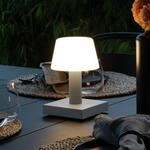 LED-Tischleuchte Monaco f&uuml;r au&szlig;en Akku, wei&szlig;