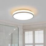 Lindby LED-Deckenleuchte Lyss, &Oslash; 34 cm, chromfarben, IP44