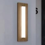 LED-Au&szlig;enwandleuchte Bitetto, Kunststoff, Holzoptik