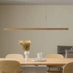 Quitani LED-Pendellampe Nora, Eiche natur, L&auml;nge 118 cm