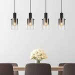 H&auml;ngelampe Florentina, L&auml;nge 103 cm, rauchgrau, Glas, 4-flg.