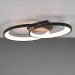 LED-Deckenleuchte Malaga mit 2 Ringen, schwarz