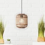 H&auml;ngeleuchte Woodrow, &Oslash; 21,5 cm, holz hell, Bambus/Metall