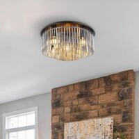 Deckenleuchte Gorley, schwarz/rauchgrau, &Oslash; 50 cm Metall/Glas