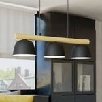 H&auml;ngeleuchte Sherburn, L&auml;nge 77 cm, schwarz/braun, 3-flg.